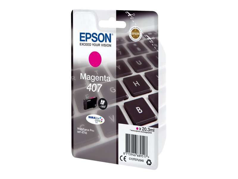 Epson 407 Magenta Cartucho de Tinta Original - C13T07U340 - Prinkweb