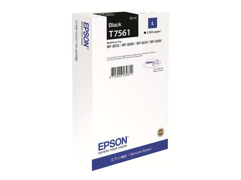 Epson T7561 Negro Cartucho de Tinta Original - C13T756140/C13T75614N - Prinkweb
