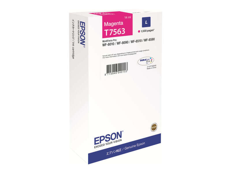 Epson T7563 Magenta Cartucho de Tinta Original - C13T756340/C13T75634N - Prinkweb
