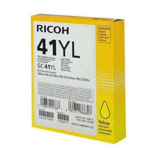 Ricoh GC41YL Amarillo Cartucho de Gel Original - 405768 - Prinkweb