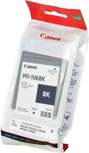 Canon PFI106 Negro Cartucho de Tinta Original - PFI106BK/6621B001 - Prinkweb