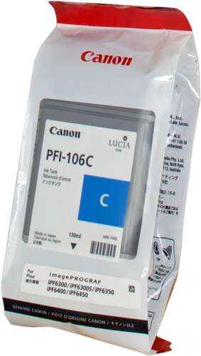 Canon PFI106 Cyan Cartucho de Tinta Original - PFI106C/6622B001 - Prinkweb