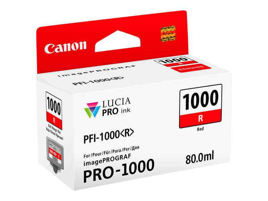 Canon PFI1000 Rojo Cartucho de Tinta Original - PFI1000R/0554C001 - Prinkweb