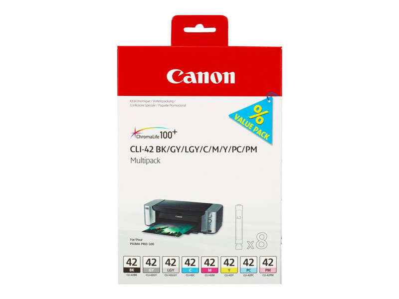 Canon CLI42 Pack de 8 Cartuchos de Tinta Originales - 6384B010 - Prinkweb
