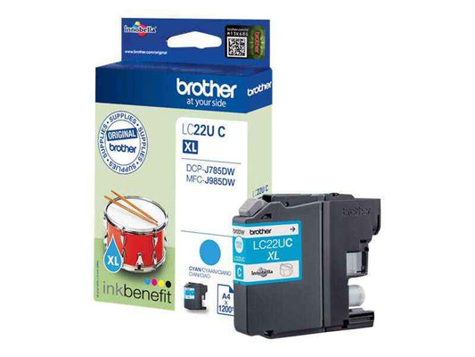 Brother LC22U Cyan Cartucho de Tinta Original - LC22UCBP - Prinkweb