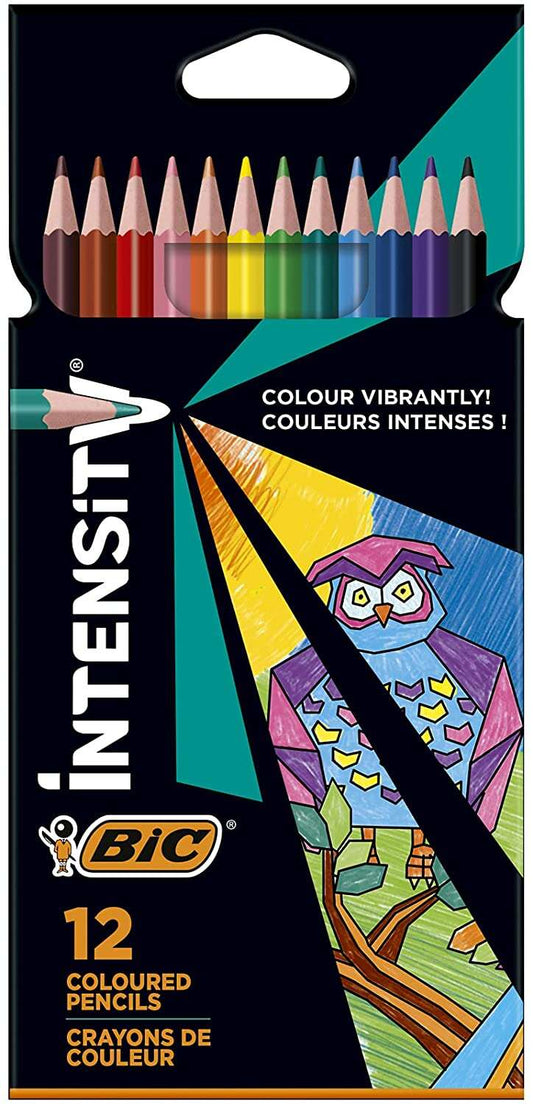 Bic Intensity Color Up Caja de 12 Lapices Triangulares de Colores Surtidos - Fabricados en Resina