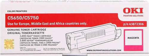OKI C5650/C5750 Magenta Cartucho de Toner Original - 43872306 - Prinkweb