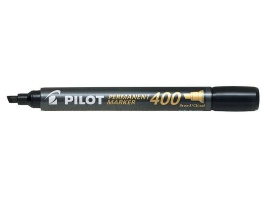 Marqueur permanent Pilot 400 - Pointe biseautée 4,5 mm - Largeur de trait 4 mm - Noir