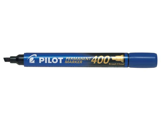 Marqueur permanent Pilot 400 - Pointe biseautée 4,5 mm - Largeur de trait 4 mm - Bleu