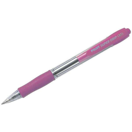 Stylo bille rétractable Pilot SuperGrip - Pointe de 1,0 mm - Largeur de trait de 0,27 mm - Encre à base d'huile - Grip Er