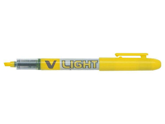 Feutre Pilot V-Light - Pointe biseautée 3,60 mm - Largeur de trait 3,30 mm - Jaune