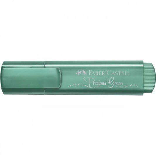 Faber-Castell Textliner 46 Metallic Marcador Fluorescente - Punta Biselada - Trazo entre 1mm y 5mm - Tinta con Base de Agua - Color Verde Metalico - Prinkweb