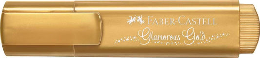 Faber-Castell Textliner 46 Metallic Marcador Fluorescente - Punta Biselada - Trazo entre 1mm y 5mm - Tinta con Base de Agua - Color Oro - Prinkweb