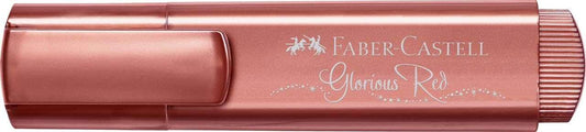 Faber-Castell Textliner 46 Metallic Marcador Fluorescente - Punta Biselada - Trazo entre 1mm y 5mm - Tinta con Base de Agua - Color Rojo Metalico - Prinkweb