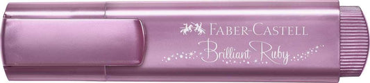 Faber-Castell Textliner 46 Metallic Marcador Fluorescente - Punta Biselada - Trazo entre 1mm y 5mm - Tinta con Base de Agua - Color Rubi Metalico - Prinkweb