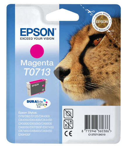 Epson T0713 Magenta Cartucho de Tinta Original - C13T07134012 - Prinkweb