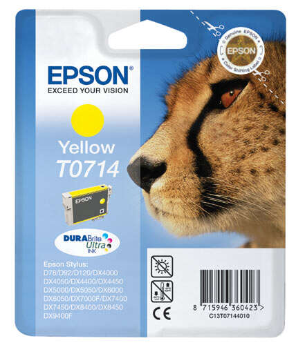 Epson T0714 Amarillo Cartucho de Tinta Original - C13T07144012 - Prinkweb