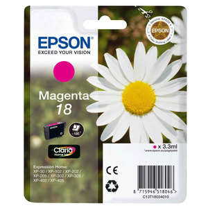 Epson T1803 (18) Magenta Cartucho de Tinta Original - C13T18034012 - Prinkweb