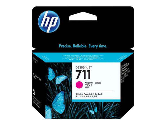 HP 711 Magenta Pack de 3 Cartuchos de Tinta Originales - CZ135A - Prinkweb