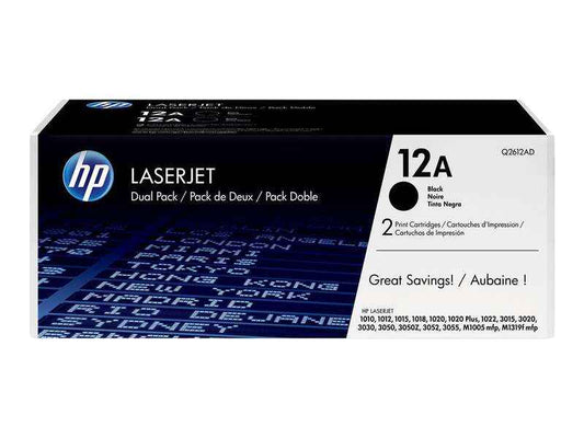 HP Q2612A Negro Pack de 2 Cartuchos de Toner Originales - 12A - Prinkweb