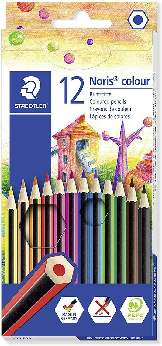 Staedtler Noris Colour 185 Lapices Hexagonales de Colores - Fabricados en Wopex - Muy Res