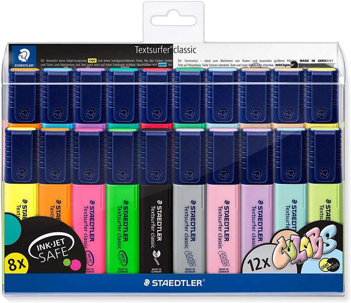 Staedtler Textsurfer Classic 364 Marcadores Fluorescentes - Punta Biselada - Trazo entre