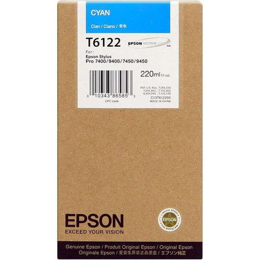 Epson T6122 Cyan Cartucho de Tinta Original - C13T612200 - Prinkweb