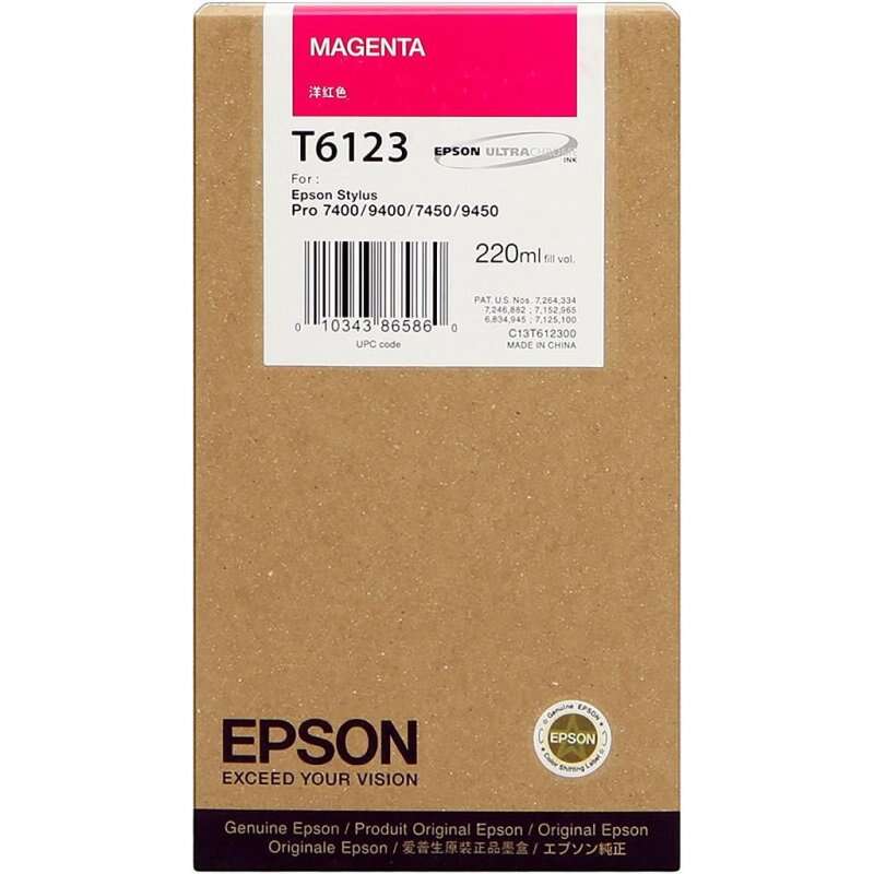 Epson T6123 Magenta Cartucho de Tinta Original - C13T612300 - Prinkweb