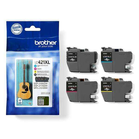 Pack de 4 tinteiros originais Brother LC421XL - LC421XLVAL