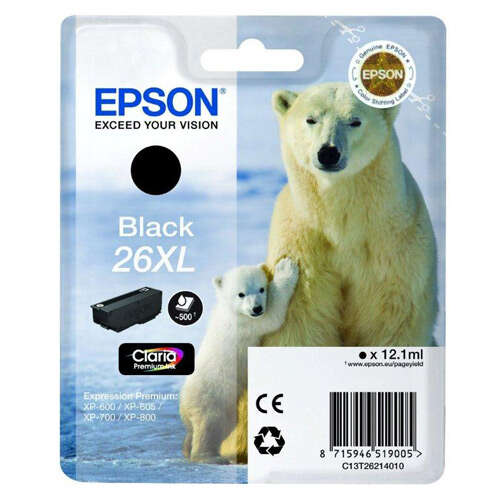Epson T2621 (26XL) Negro Cartucho de Tinta Original - C13T26214012 - Prinkweb