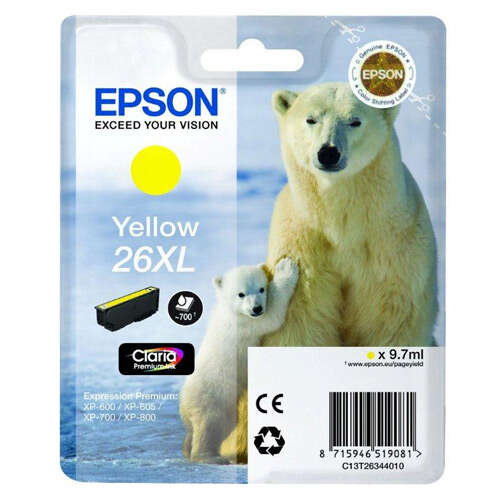 Epson T2634 (26XL) Amarillo Cartucho de Tinta Original - C13T26344012 - Prinkweb