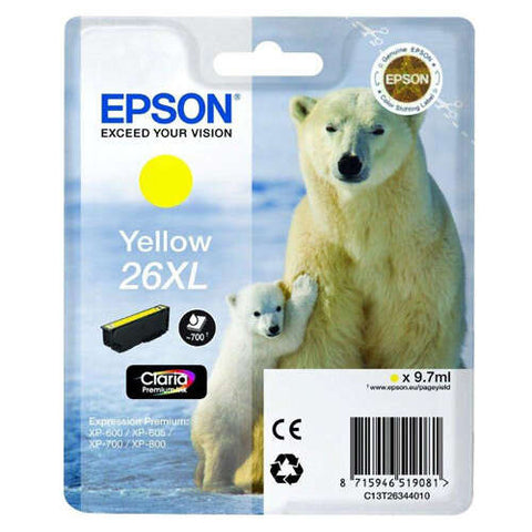 Cartucho de tinta original Epson T2634 (26XL) amarelo - C13T26344012