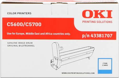 OKI C5600/C5700 Cyan Tambor de Imagen Original - 43381707 (Drum) - Prinkweb