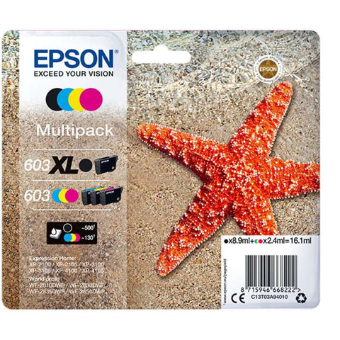 Epson 603XL/603 4 tinta-kartutxo originalen sorta - C13T03A94010