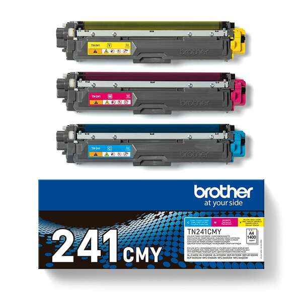 Brother TN241 Pack de 3 Cartuchos de Toner Originales - Cian, Magenta, Amarillo - TN241CMY - Prinkweb