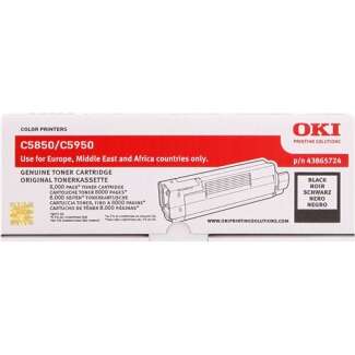 OKI C5850/C5950/MC560 Negro Cartucho de Toner Original - 43865724 - Prinkweb