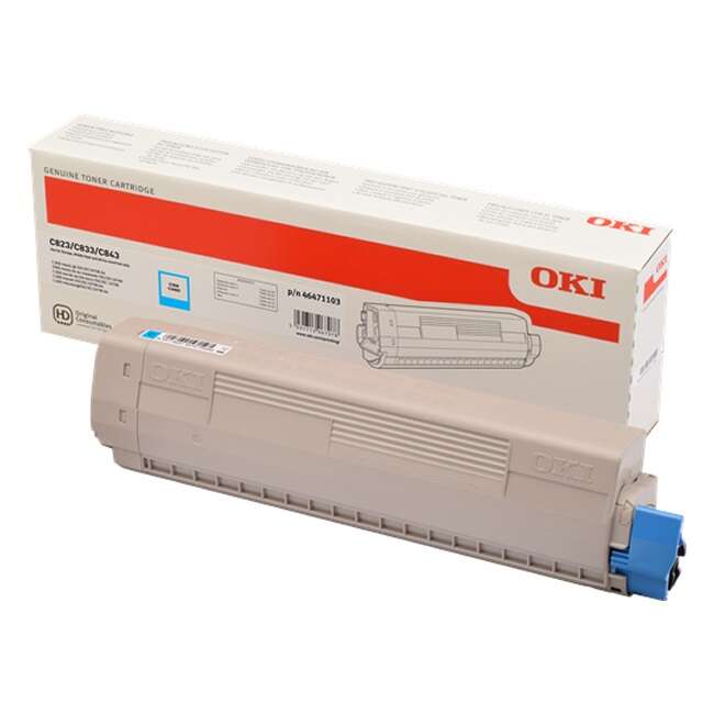 OKI C823/C833/C843 Cyan Cartucho de Toner Original - 46471103 - Prinkweb