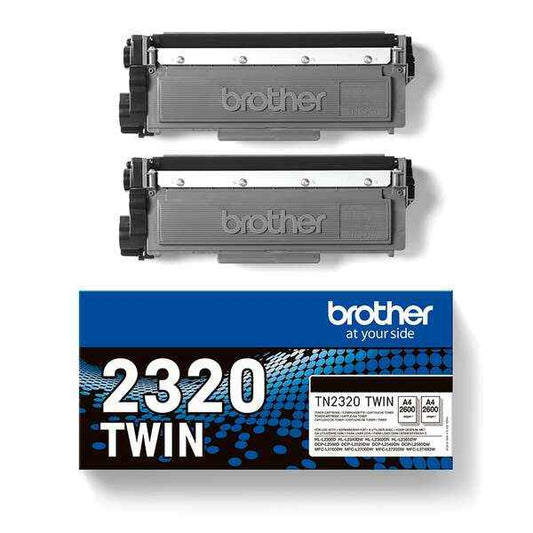 Brother TN2320 Negro Pack de 2 Cartuchos de Toner Originales - TN2320TWIN - Prinkweb