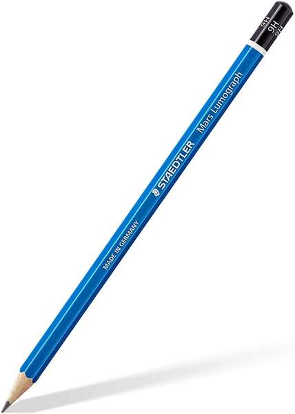 Crayon graphite hexagonal Staedtler Mars Lumograph 100 - Mine 9H - Résistant à la casse - Bois