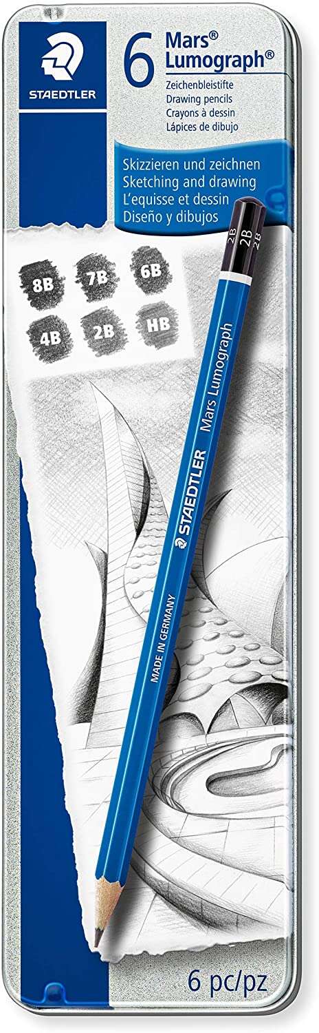 Staedtler Mars Lumograph 100 Lapices de Grafito - Resistencia a la Rotura - Graduaciones S