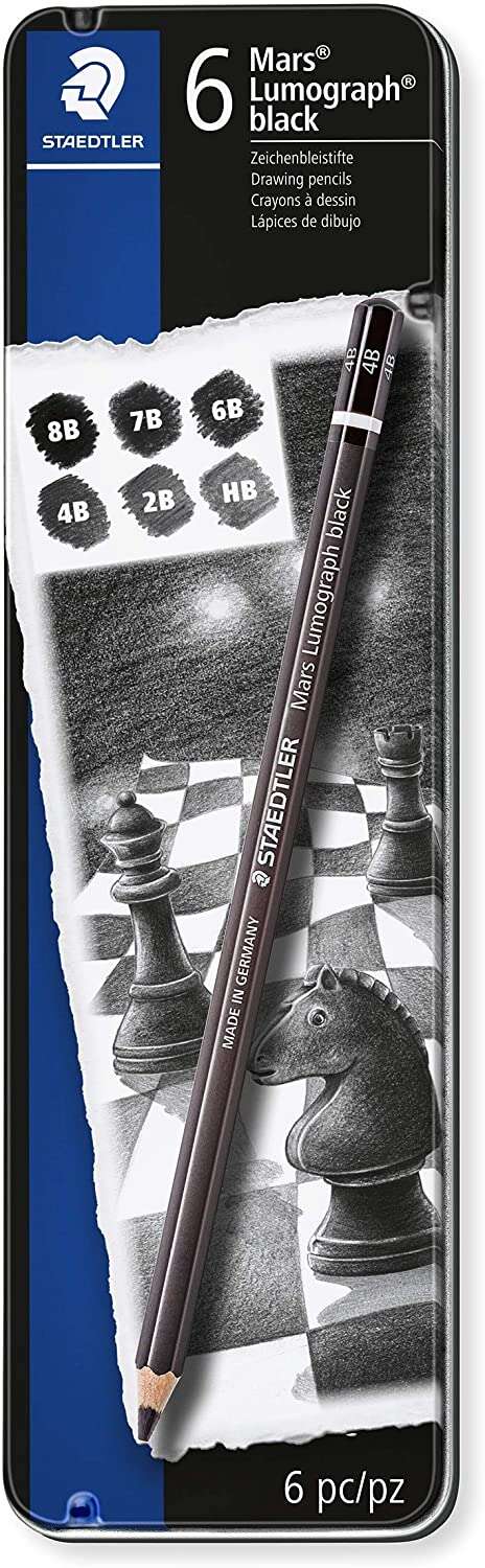 Staedtler Mars Lumograph Black Artist Pencil 100B Lapices de Grafito - Resistencia a la Ro