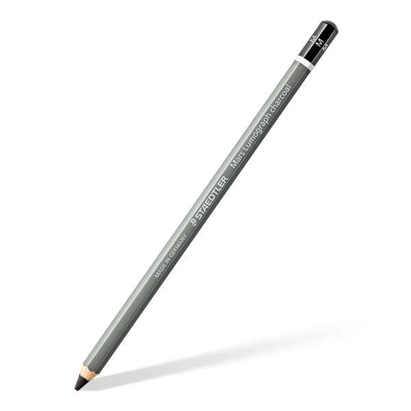 Crayon graphite Staedtler Mars Lumograph Charcoal 100C - Mine moyenne - Forte teneur en carbone
