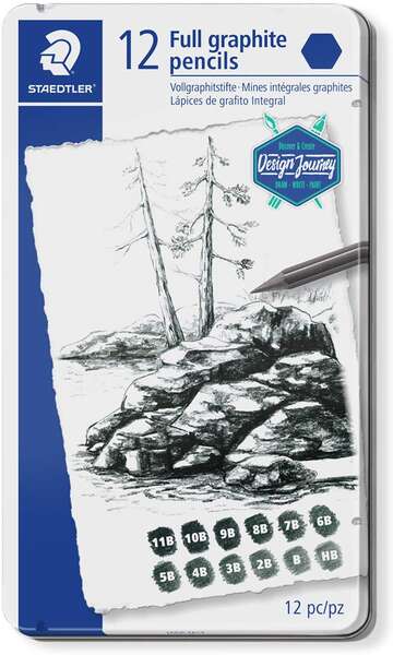 Staedtler Mars Lumograph Pure Graphite 100G Lapices de Grafito - Tonos Brillantes - Gradu