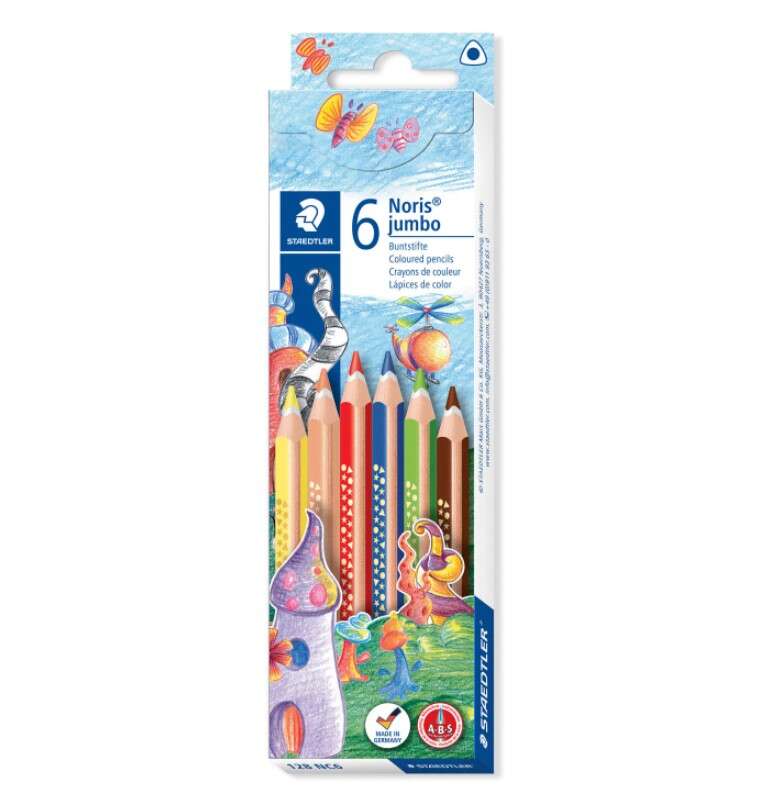 Staedtler Jumbo Noris 128 Lapices Triangulares de Colores - Diseño Ergonomico - Colores Su