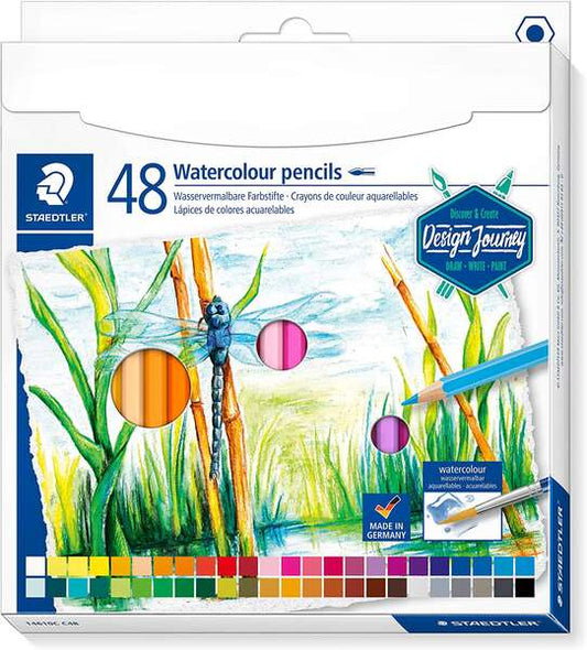 Crayons aquarelle Staedtler 146 10C, boîte de 48 - Résistants à la casse - Couleurs du Sud