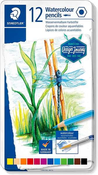 Staedtler 146 10C Pack de 12 Lápis de Cor Aquareláveis ​​- Resistentes à Quebra - Southern Colors