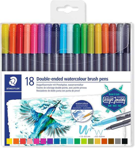 Staedtler 3001 Rotuladores Acuarelables de Doble Punta - Colores Surtidos