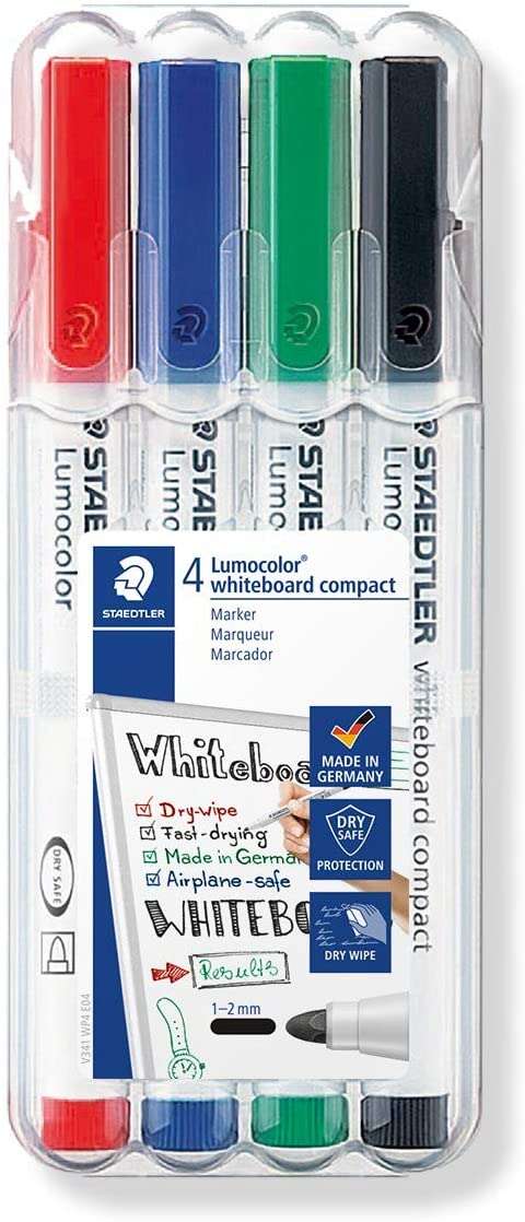 Staedtler Lumocolor Whiteboard Compact 341 Marcadores para Pizarra - Secado Rapido - Color