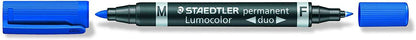 Marcador permanente Staedtler Lumocolor 348 com ponta dupla - Secagem rápida - Vermelho