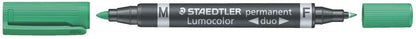 Marcador permanente Staedtler Lumocolor 348 com ponta dupla - Secagem rápida - Vermelho